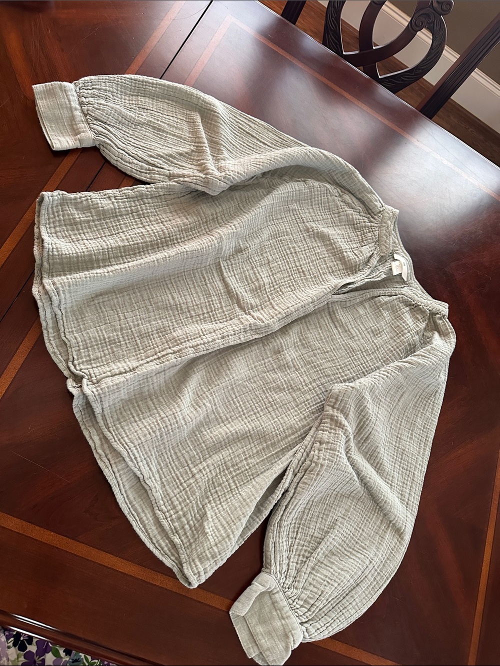 H&M Light Sage Green Textured  Blouse